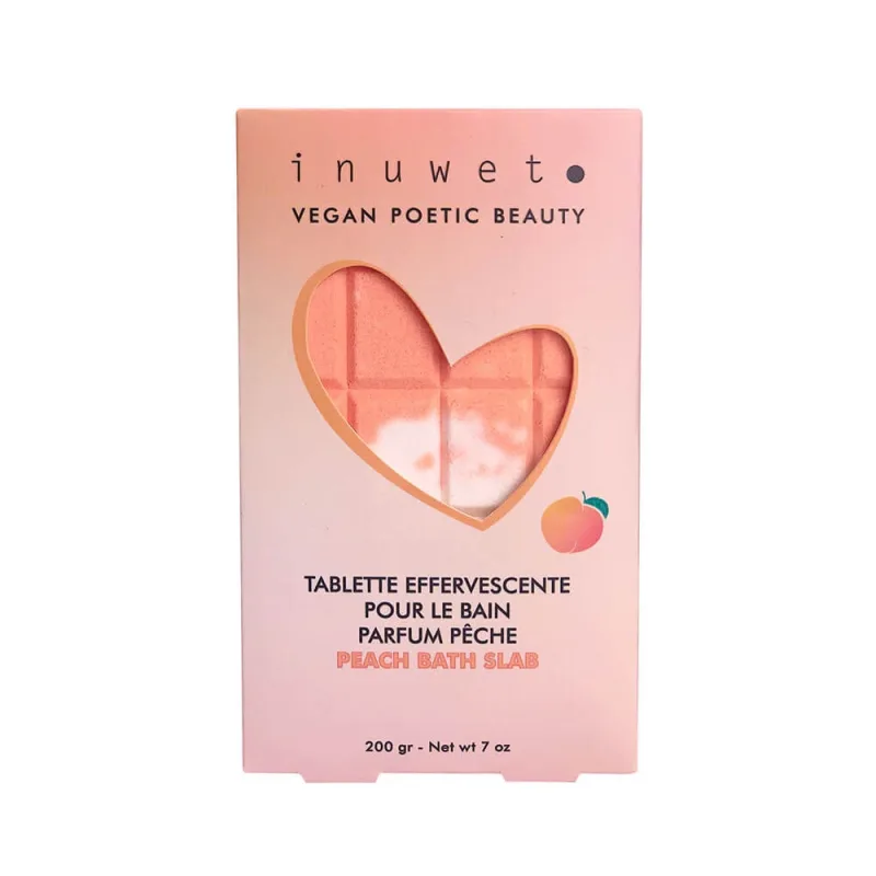 Tableta efervescenta pentru baie in forma de ciocolata, cu parfum de piersica, Inuwet, 200 gr — preț și oferte