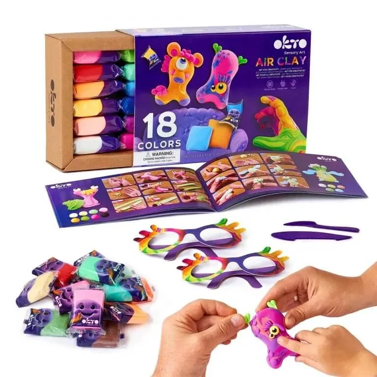 Set de creatie Air Clay, 18 culori, + 3 ani, OktoClay — preț și oferte