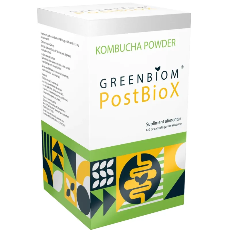 PostBioX Kombucha, 120 capsule, Greenbiom — preț și oferte