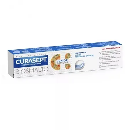 Pasta de dinti cu aroma de fructe 7–12 ani – Biosmalto Junior, 75 ml, Curasept CURAPROX — preț și oferte