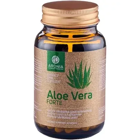 Aloe Vera Forte extract raw liofilizat, 60 capsule, Aronia Charlottenburg — preț și oferte