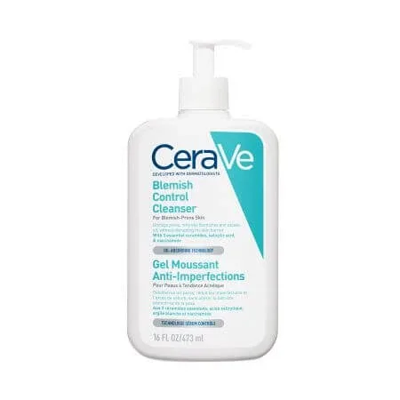 Gel de curatare spumant anti-imperfectiuni pentru ten cu tendinta acneica Blemish Control Cleanser, 473 ml, Cerave — preț și oferte