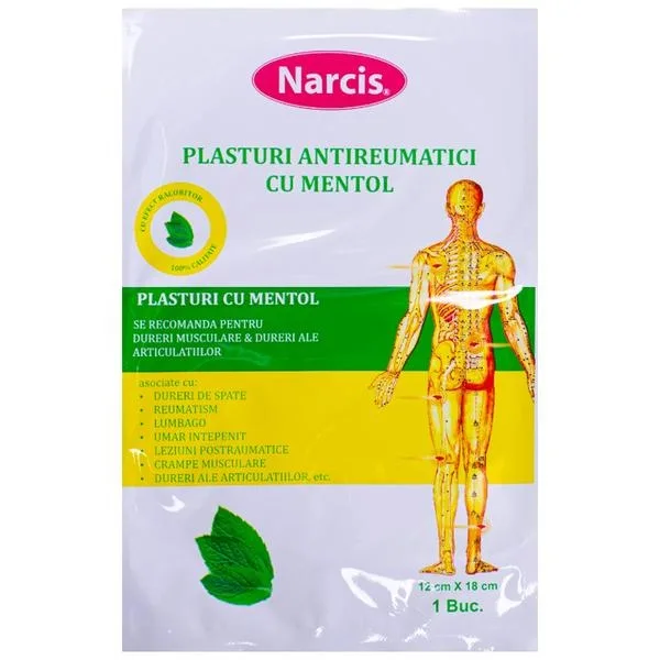 Plasturi Antireumatici cu Mentol, 12 x 18 cm, Narcis — preț și oferte