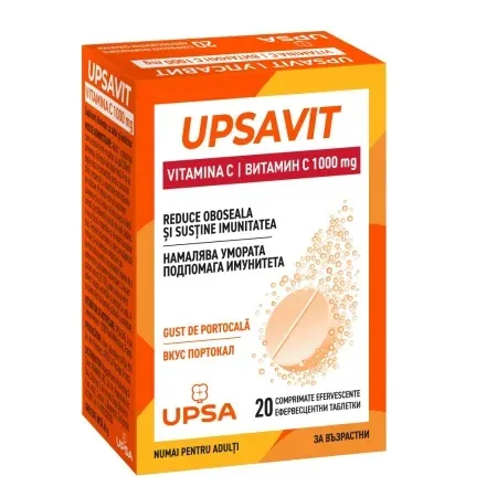 Vitamina C Upsavit 1000 mg, 20 comprimate efervescente, Upsa — preț și oferte