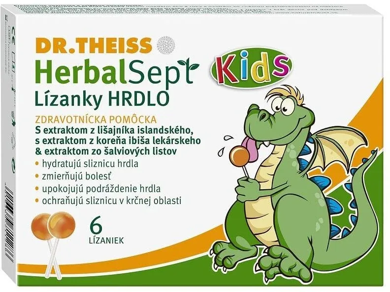Dr. Theiss HerbalSept Kids Throat Lollipops 6 buc — preț și oferte