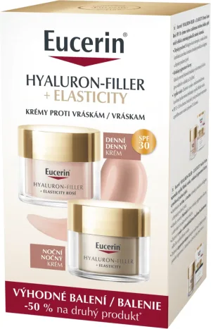Eucerin Hyaluron-filler + Crema de zi Elasticity Rosé SPF30 și Crema de noapte 2 x 50 ml