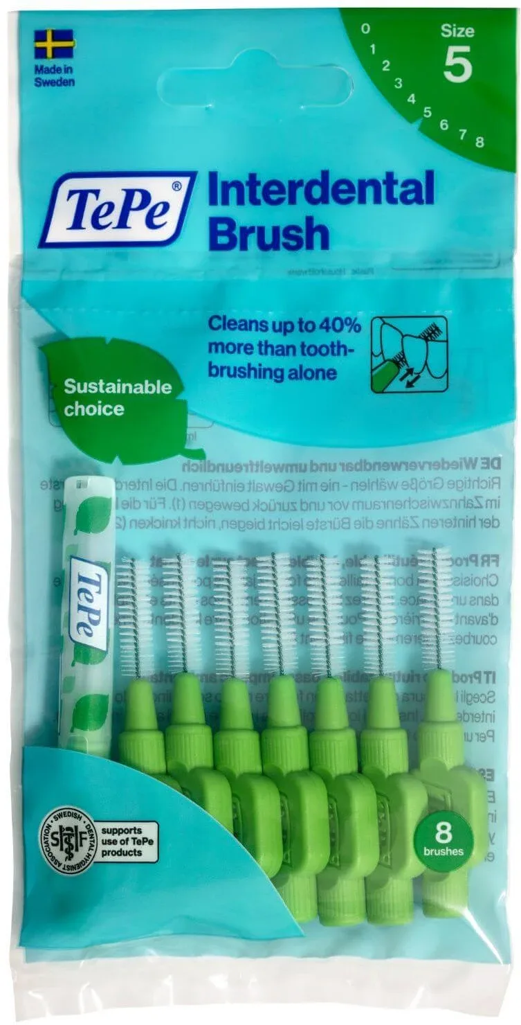 Periuțe interdentare TePe Green 0,8 mm 8 buc — preț și oferte