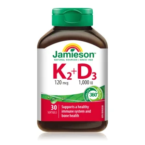Vitamina K2 120 MCG + D3 1000UI, 30 capsule, Jamieson