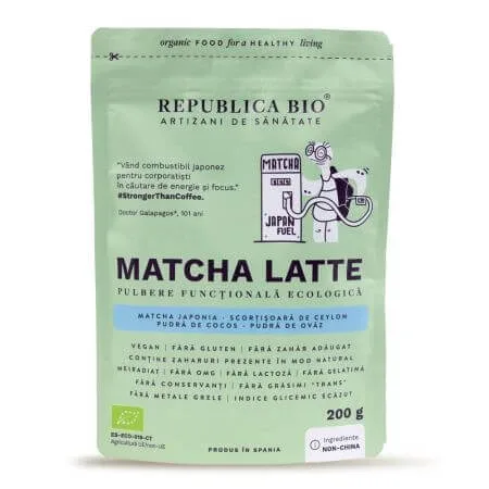 Pulbere eco Matcha Latte, 200 g, Republica Bio — preț și oferte