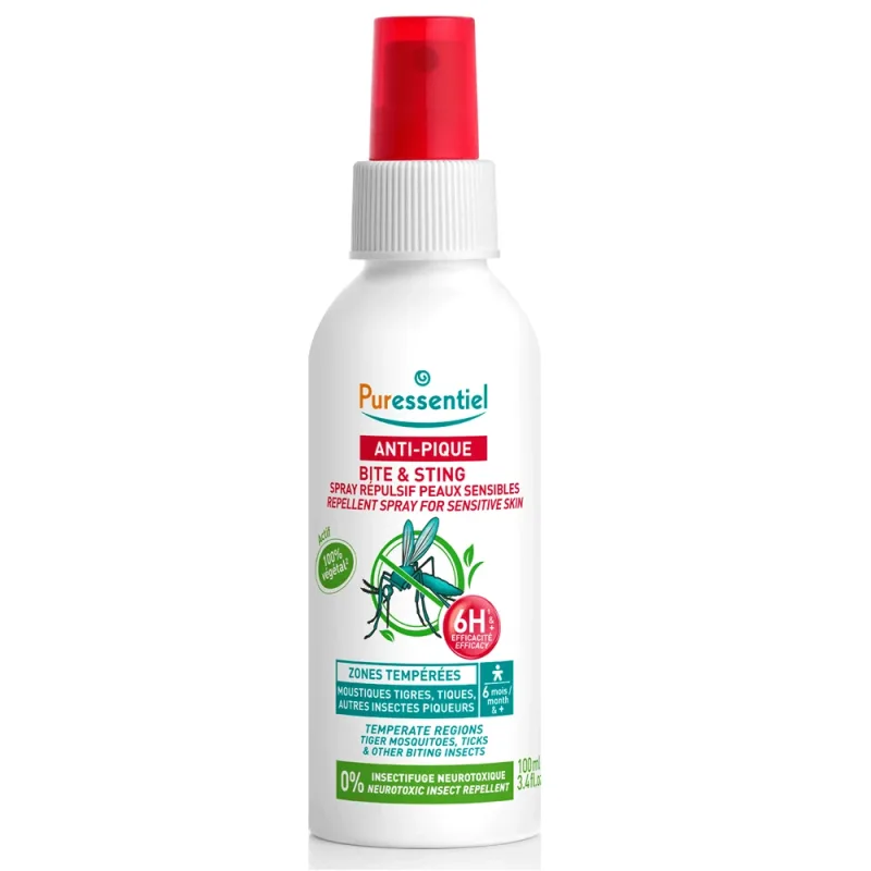 Spray repelent piele sensibila Bite & Sting, 100 ml, Puressentiel — preț și oferte