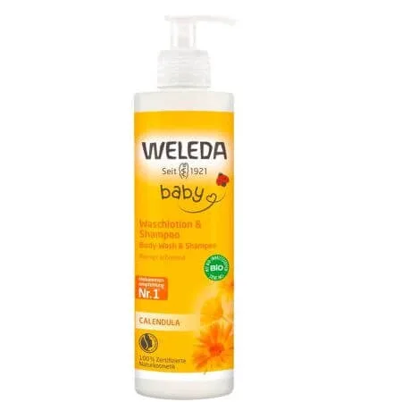 Sampon si lotiune de curatare pentru bebelusi si copii, 400 ml, Weleda — preț și oferte