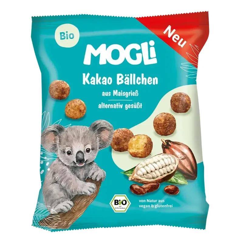Bilute expandate din porumb Bio, Cacao, 30 g, Mogli — preț și oferte