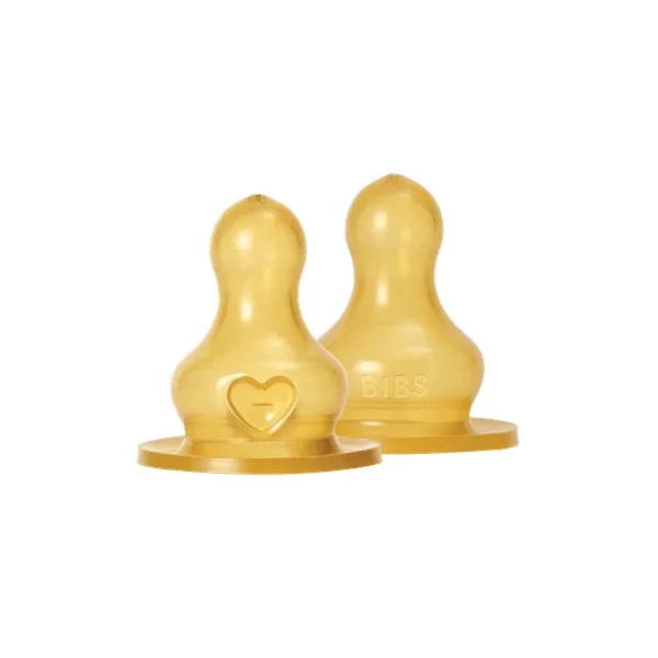 Set 2 tetine pentru biberon din latex, flux rapid, Bibs — preț și oferte