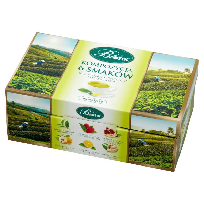 Bi Fix Kompozycja 6 Smaków, set de ceaiuri verzi express, 2 g x 60 pliculețe — preț și oferte