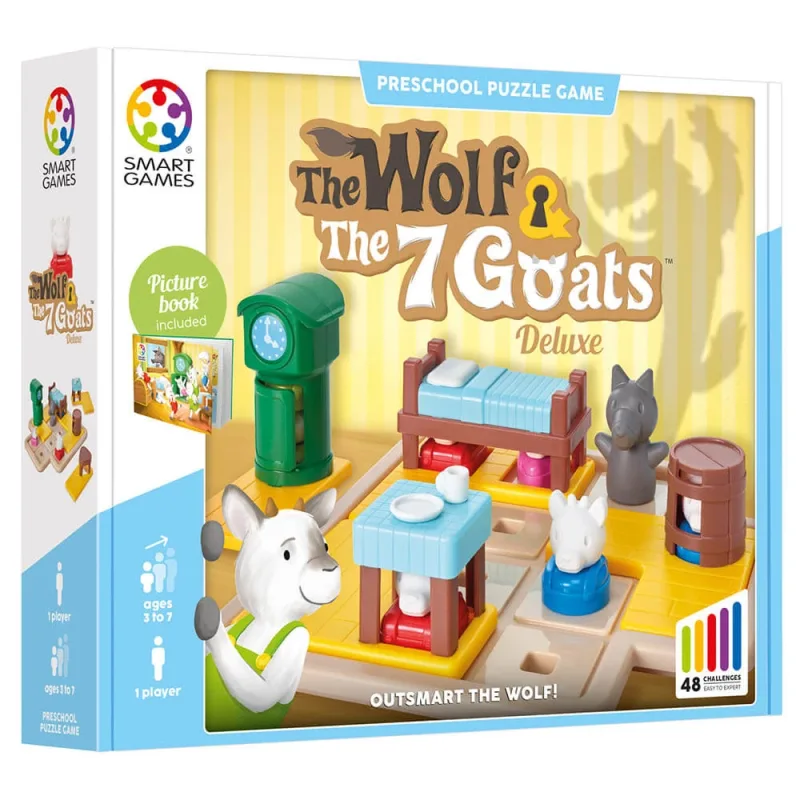 Joc de logica cu 48 de provocari The Wolf & The 7 Goats, 3 ani+, Smart Games — preț și oferte