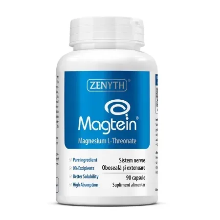 Magnesium L-Threonate Magtein, 90 capsule, Zenyth — preț și oferte