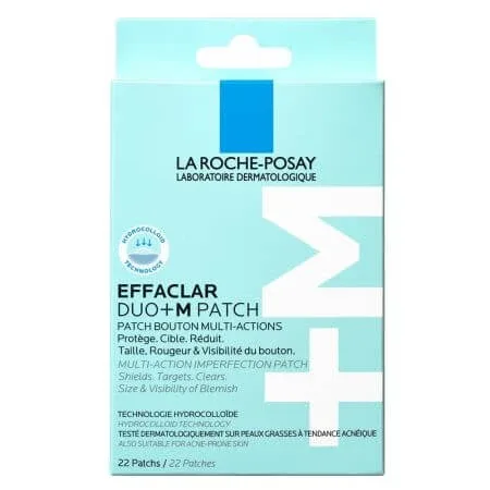 Plasturi anti-eruptii cutanate invizibili si ultra subtiri Effaclar Duo +M Patch, 22 bucati, La Roche-Posay — preț și oferte