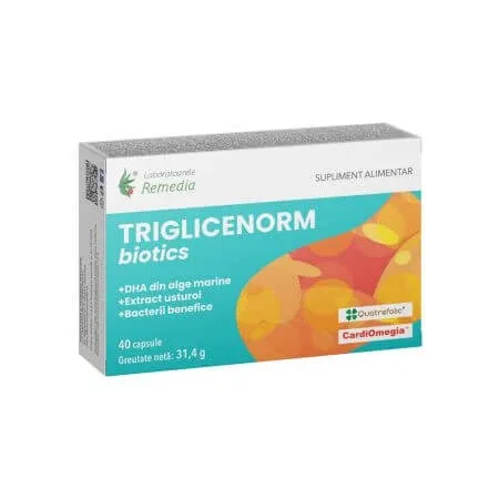 Triglicenorm Biotics, 40 capsule, Laboratoarele Remedia — preț și oferte