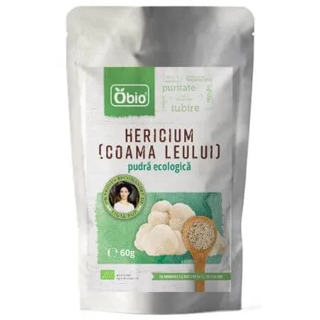 Hericium pudra ecologica, 60 g, Obio — preț și oferte