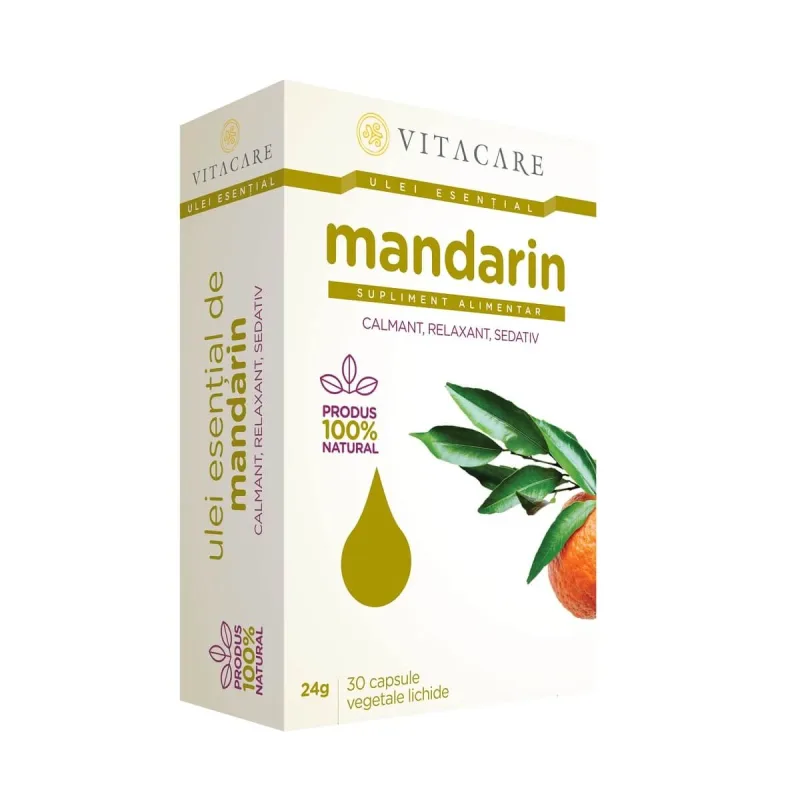 Ulei esențial de Mandarin, 30 capsule, Vitacare Vitacare SRL — preț și oferte