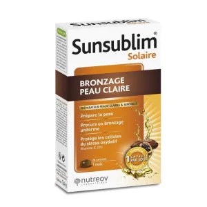 Nutreov Sunsublim preparat bronzant pentru piele albă 28 capsule