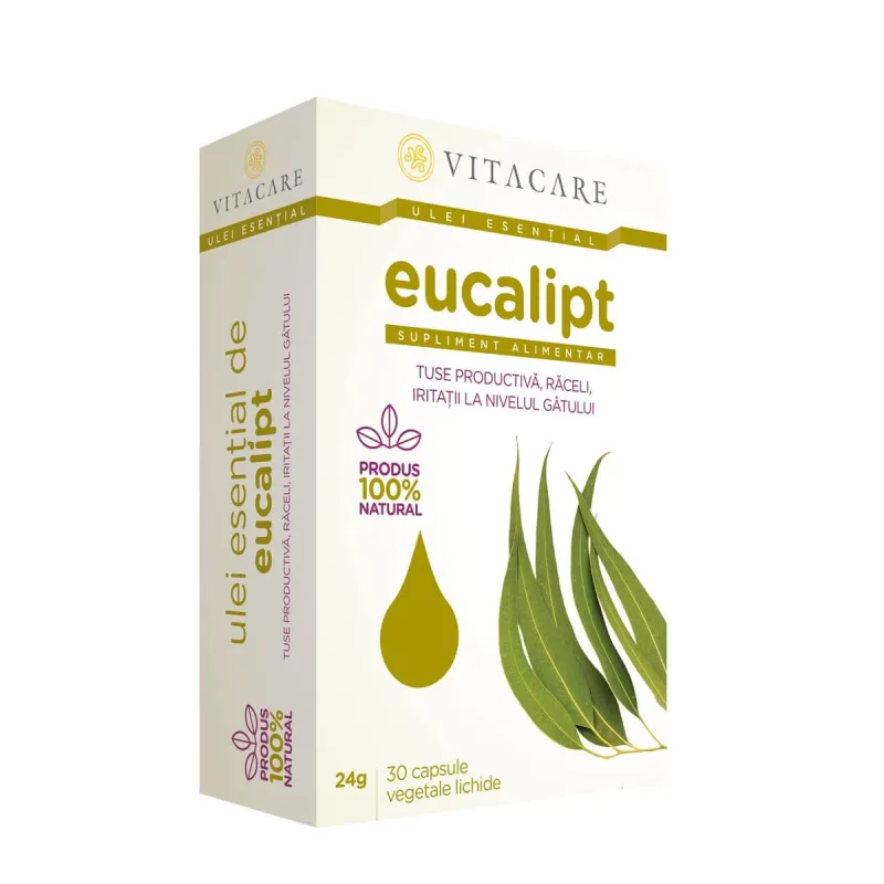 Ulei esențial de Eucalipt, 30 capsule, Vitacare Vitacare SRL — preț și oferte