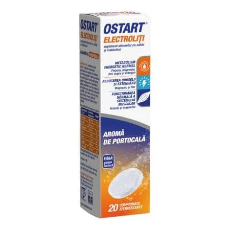 Ostart electroliti cu aroma de portocala, 20 comprimate efervescente, Fiterman FITERMAN PHARMA — preț și oferte