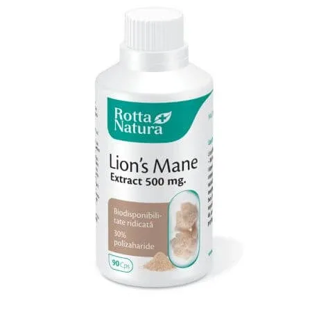 Lion's Mane, 500 mg, 90 capsule, Rotta Natura — preț și oferte