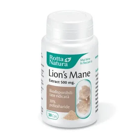 Lion's Mane, 500 mg, 30 capsule, Rotta Natura — preț și oferte