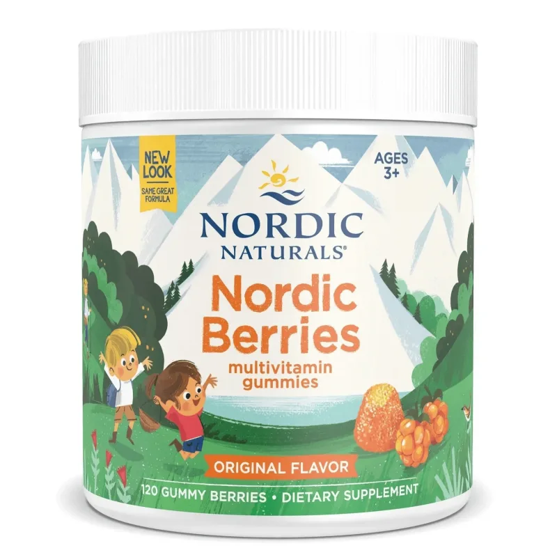 Nordic Naturals Nordic Berries, jeleuri multivitamine pentru copii de la 3 ani, aromă de citrice, 120 bucăți NEW NORDIC — preț și oferte