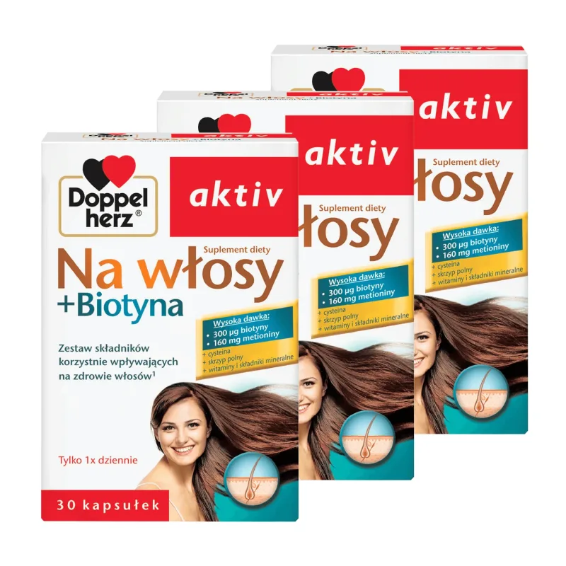Doppelherz aktiv Na Hair + Biotin Set, 3 x 30 capsule — preț și oferte