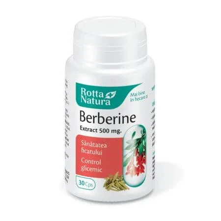Berberine, 500 mg, 30 capsule, Rotta Natura — preț și oferte