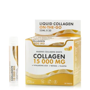 Colagen Marin Hidrolizat Lichid Tip 1 si 3 15.000 mg + Acid Hialuronic 50 mg + Retinol 800 mcg, 25 ml x 20, Swedish Nutra