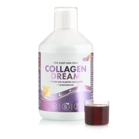 Colagen Marin Lichid Hidrolizat tip 1 & 3 10.000 mg + Magneziu 150 mg + Triptofan 500 mg, 500 ml, Swedish Nutra — preț și oferte