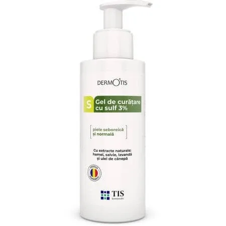Gel de curatare pentru fata si corp cu sulf Dermotis, 3%, 300 ml, Tis Farmaceutic Tis Famaceutic — preț și oferte