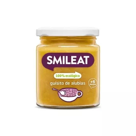 Piure Bio de legume cu fasole alba, vitel si ulei de masline +6 luni, 230 g – Smileat — preț și oferte