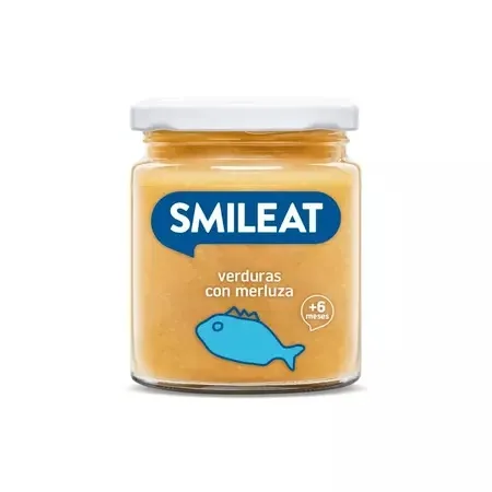 Piure Bio de legume cu merluciu si ulei de masline +6 luni, 230 g – Smileat — preț și oferte