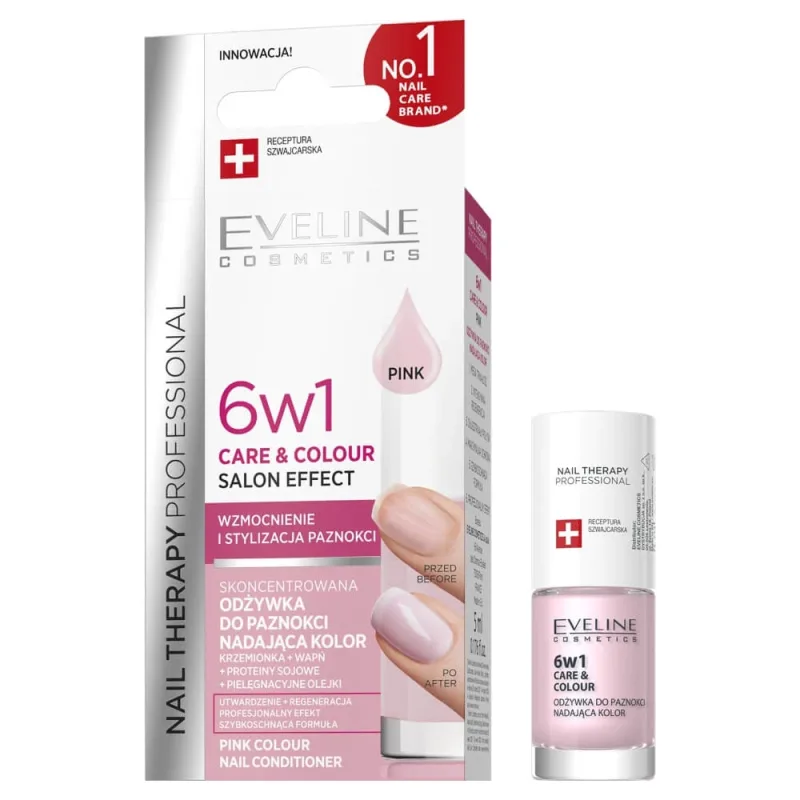 Eveline Cosmetics Therapy Professional Balsam de unghii concentrat 6in1 roz, 5ml — preț și oferte