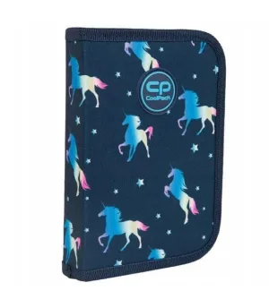 CoolPack Valiză pentru creioane cu un compartiment fără accesorii Clipper Blue Unicorn