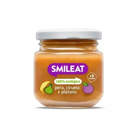 Piure Bio din pere, prune si banane +6 luni, 130 g – Smileat — preț și oferte