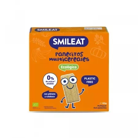 Painici multicereale Bio cu banana si dovleac +6 luni, 60 g – Smileat — preț și oferte
