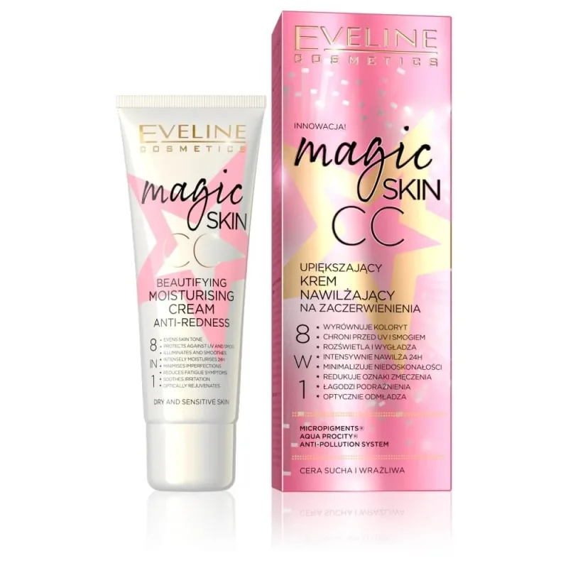 Eveline Cosmetics Magic Skin CC Uplifting cremă hidratantă pentru roșeață, 50 ml — preț și oferte
