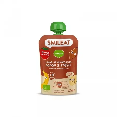 Piure Bio din migdale, cacao si capsuni +9 luni, 100 g – Smileat — preț și oferte