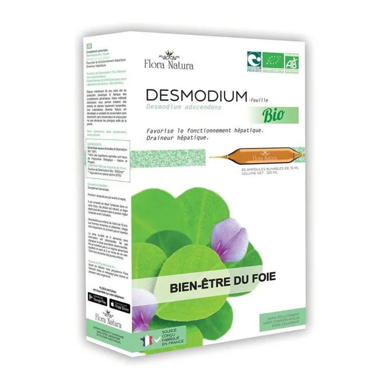 Flora Natura Desmodium Organic Daily Wellness 20 fiole — preț și oferte