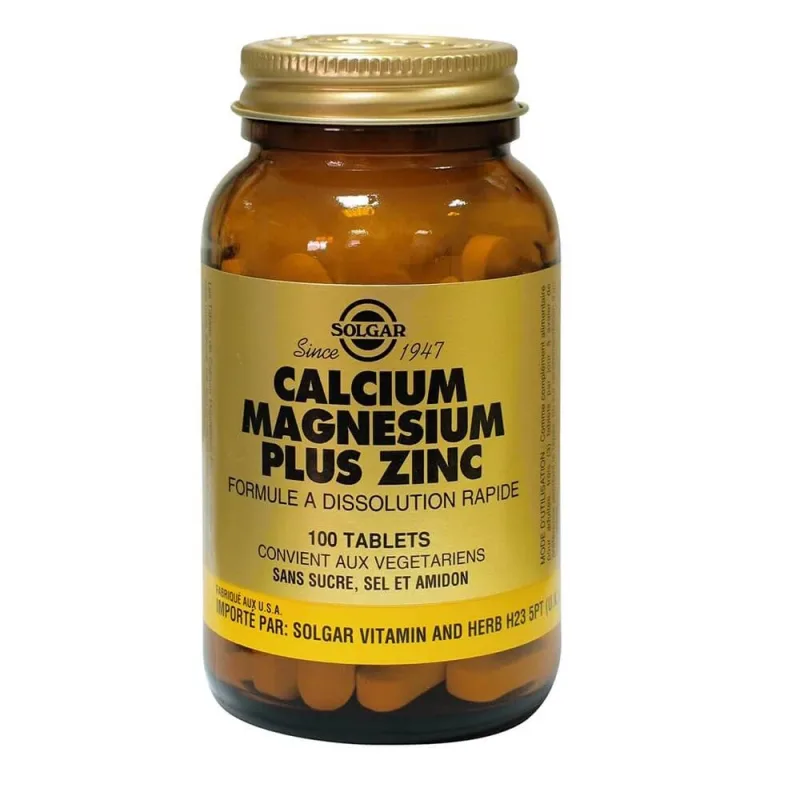 Solgar Calcium, Magneziu și Zinc Plus Os et Cartilages Vitalité 100 comprimate — preț și oferte