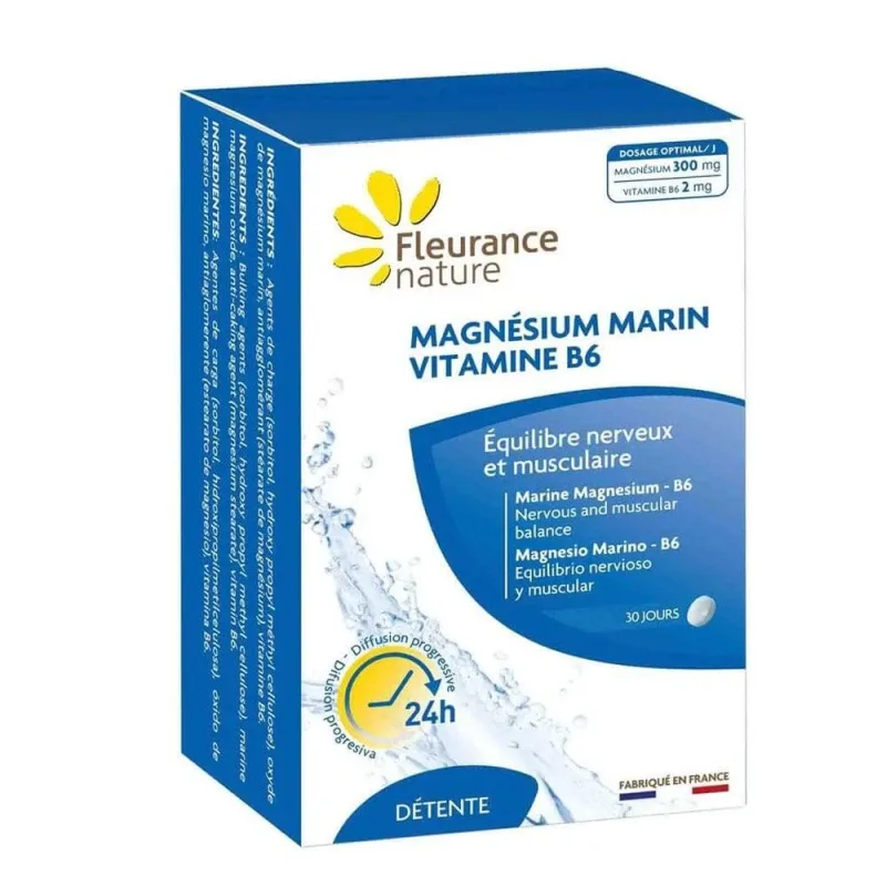 Fleurance Nature Magneziu marin și vitamine B6 Echilibru nervos și muscular 60 de tablete — preț și oferte