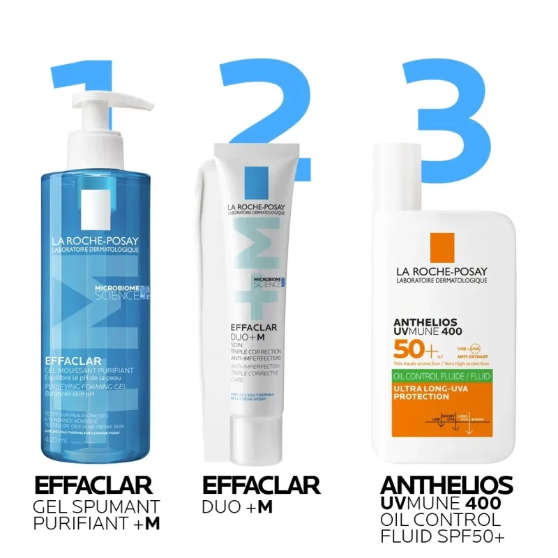 Pachet Effaclar Anti-Acnee si Protectie SPF50 – Ten Gras/Acneic LA ROCHE POSAY — preț și oferte