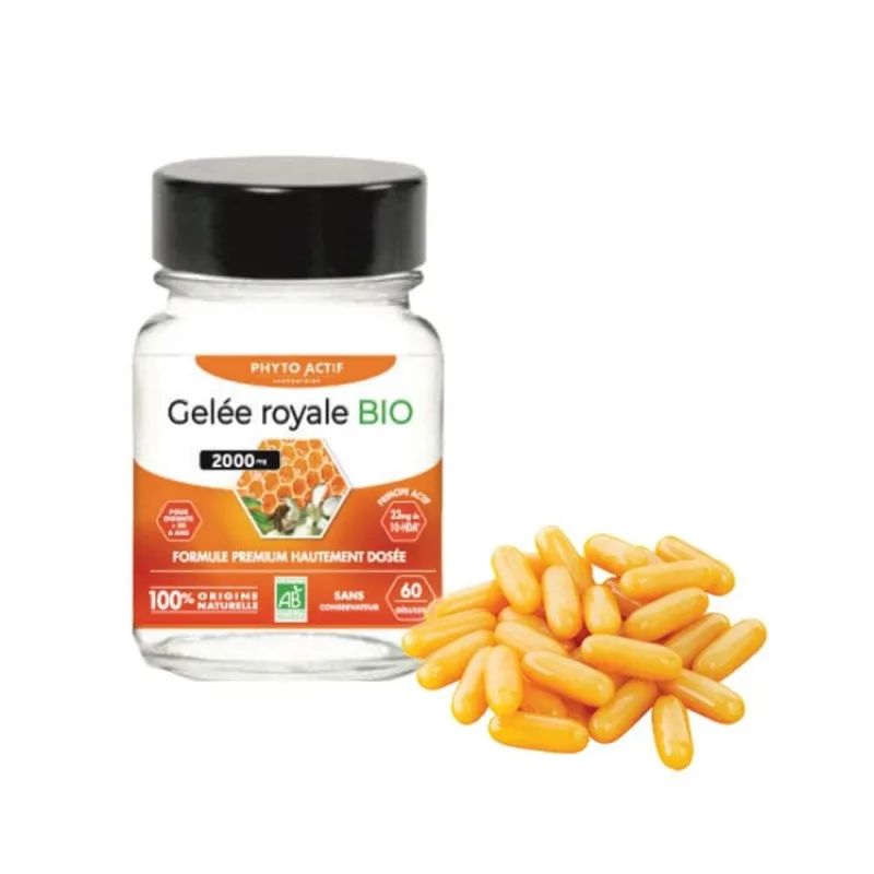 Phyto-Actif Royal Jelly bio 2000mg titrat în 10 hda 60 capsule — preț și oferte
