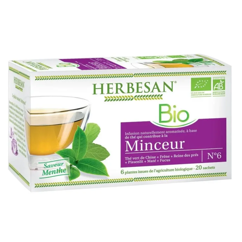 Herbesan Organic Green Tea Mint Aroma 20 pliculețe — preț și oferte