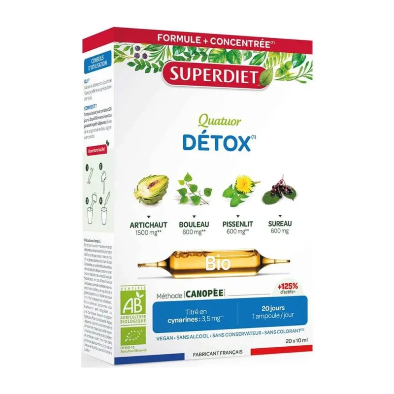 Superdiet Quatuor drenaj 20 fiole — preț și oferte